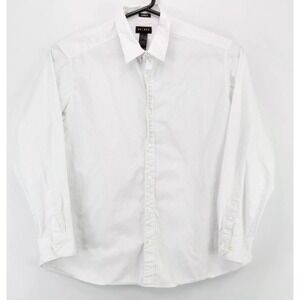 Axcess Mens XXL Classic Fit Long Sleeve Button Front Striped Cotton Shirt White